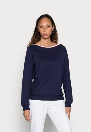 Pulover Anna Field Lodné Neck Sweatshirt Damske Tmavo Modre | 014-HPOZKF
