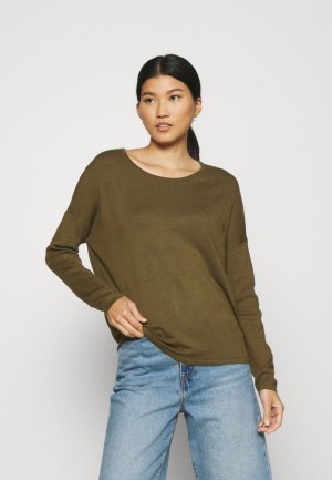Pulover Anna Field Relaxed Lodné Neck Jumper Damske Olivovo Zelená | 047-ZKATIS