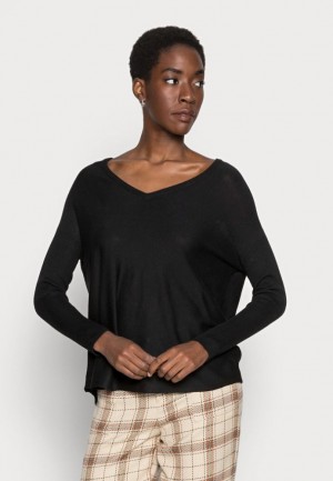 Pulover Anna Field Relaxed V Neck Jumper Damske Čierne | 710-WOMLIB