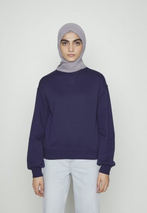 Pulover Anna Field Sweatshirt Damske Tmavo Modre | 803-DOQZRK