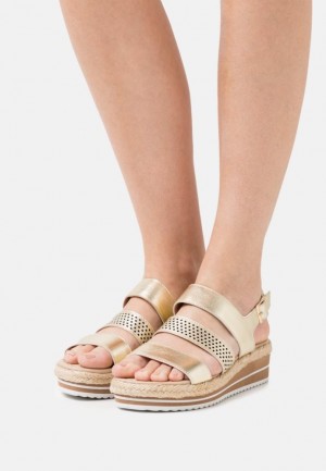 Sandale Anna Field Kozene Espadrilles Damske Zlate | 952-SLBWGJ