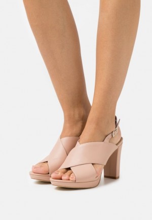 Sandale Anna Field Kozene High Na Podpatku Sandals Damske Svetlo Ruzove | 120-IBSUYJ
