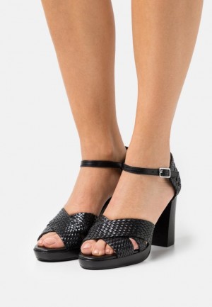 Sandale Anna Field Kozene High Na Podpatku Sandals Damske Čierne | 073-LDWPJS