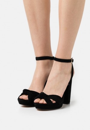 Sandale Anna Field Kozene High Na Podpatku Sandals Damske Čierne | 735-BOLSFK