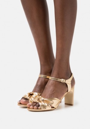 Sandale Anna Field Kozene Sandals Damske Zlate | 246-MAGQDI