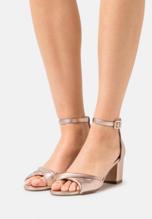 Sandale Anna Field Kozene Sandals Damske Ruzove Zlate | 213-YKTVPC