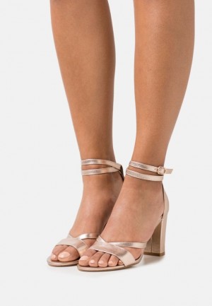 Sandale Anna Field Kozene Sandals Damske Ruzove Zlate | 748-OXLYGH