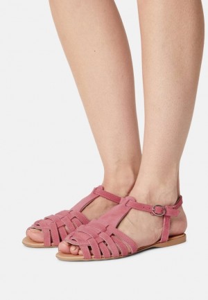 Sandale Anna Field Kozene Sandals Damske Červené | 672-FXSQGM
