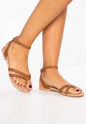 Sandale Anna Field Kozene T Bar Sandals Damske Hnede | 145-CFWBIT