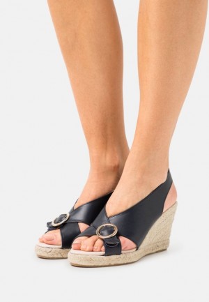 Sandale Anna Field Pohodlie Kozene Platforme Sandals Damske Tmavo Modre | 354-QOIAFS
