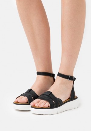 Sandale Anna Field Pohodlie Kozene Platforme Sandals Damske Čierne | 620-BDOKZC