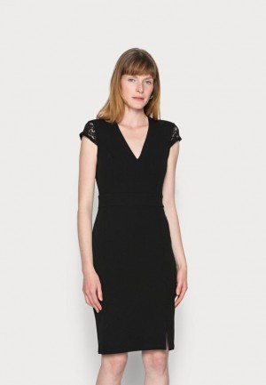 Saty Anna Field Cipkovane Cap Sleeves Polycrepe Occasion Mini Saty Damske Čierne | 073-UMTRQD