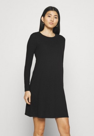 Saty Anna Field Jersey Easy Loose Longsleeve Saty Jumper Saty Damske Čierne | 469-OGULWI