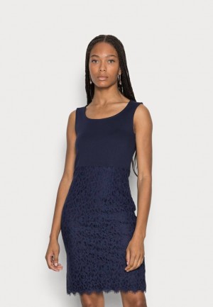 Saty Anna Field Occasion Cipkovane Skirt Bez Rukavov Bodycon Mini Saty Damske Tmavo Modre | 452-RUAHTG