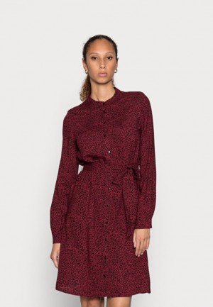 Saty Anna Field Shirt Saty Damske Bordove | 538-BTLIHE