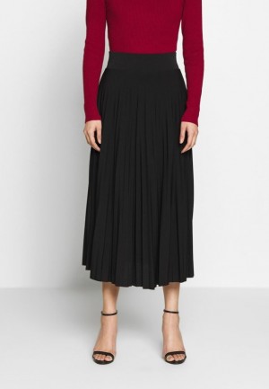 Sukna Anna Field Plisse A Line Midi Skirt A Line Skirt Damske Čierne | 832-MBWLZS
