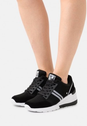 Tenisky Anna Field Kozene Mix Trainers Damske Čierne | 480-MZCFBE