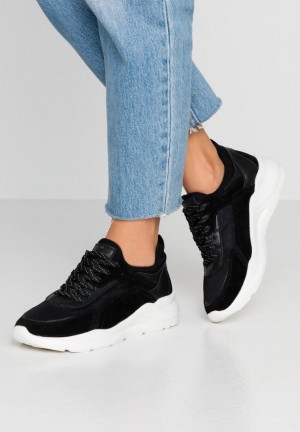 Tenisky Anna Field Kozene Trainers Damske Čierne | 503-DYXLPT