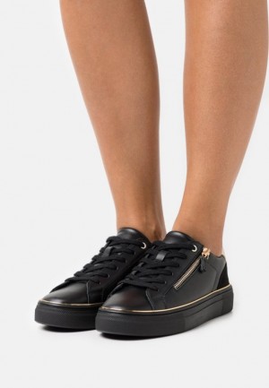 Tenisky Anna Field Kozene Trainers Damske Čierne | 362-YWHTOZ