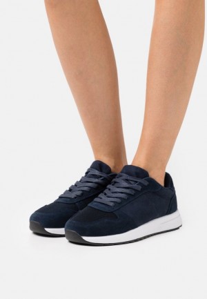 Tenisky Anna Field Kozene Trainers Damske Tmavo Modre | 910-TOWSFX