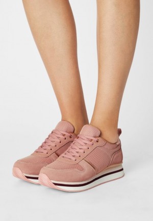 Tenisky Anna Field Pohodlie Kozene Trainers Damske Ruzove | 549-CXDAQL