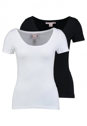 Tricko Anna Field 2 Pack Basic T Shirt Damske Čierne | 278-UXPIJD