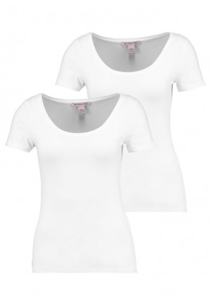 Tricko Anna Field 2 Pack Basic T Shirt Damske Biele | 602-UABHGK