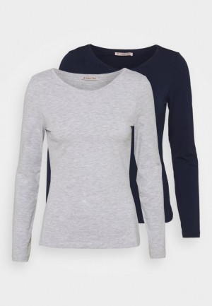 Tricko Anna Field 2 Pack Long Sleeved Top Damske Tmavo Modre | 504-PVYKEI