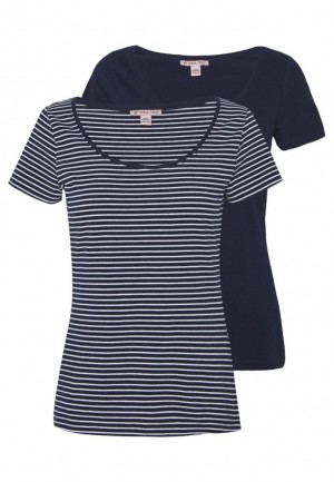Tricko Anna Field 2 Pack Print T Shirt Damske Tmavo Modre | 397-BIRFHX
