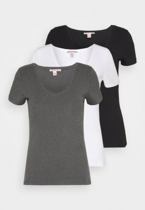 Tricko Anna Field 3 Pack Basic T Shirt Damske Čierne | 250-SZECWT