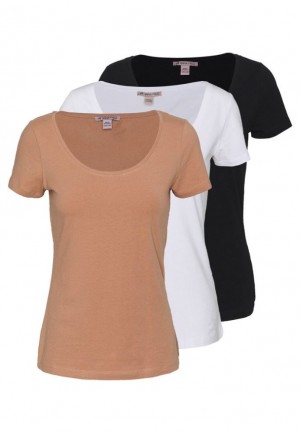 Tricko Anna Field 3 Pack Basic T Shirt Damske Biele | 957-EPFXLM