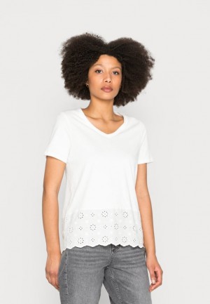 Tricko Anna Field Basic T Shirt Damske Biele | 280-UJFXBQ