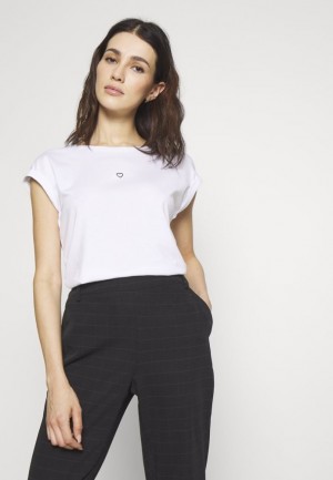 Tricko Anna Field Basic T Shirt Damske Biele | 083-EGNLJI