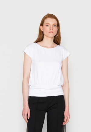 Tricko Anna Field Basic T Shirt Damske Biele | 857-MHTIOX