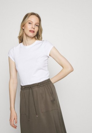 Tricko Anna Field Basic T Shirt Damske Biele | 820-UCQPTI
