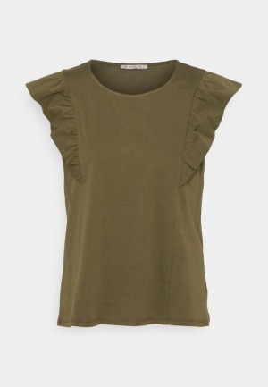 Tricko Anna Field Basic T Shirt Damske Hnedožltý | 025-SMUNEO
