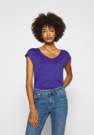 Tricko Anna Field Basic T Shirt Damske Modre | 360-IQEFKV
