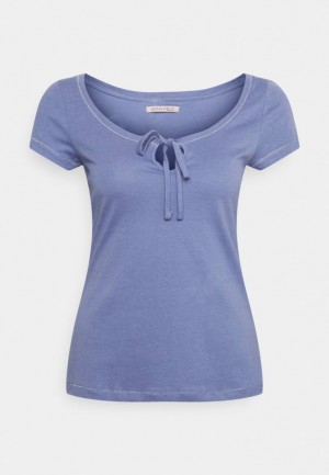 Tricko Anna Field Basic T Shirt Damske Modre | 194-RPHSNU