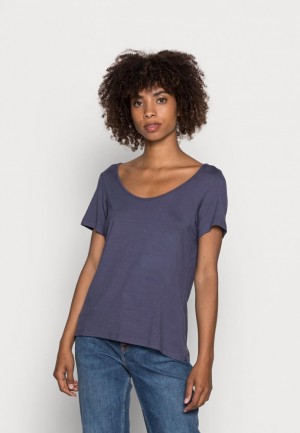 Tricko Anna Field Basic T Shirt Damske Modre | 810-ODBPZM