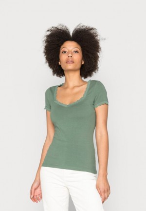 Tricko Anna Field Basic T Shirt Damske Svetlo Zelene | 564-HSLFMK