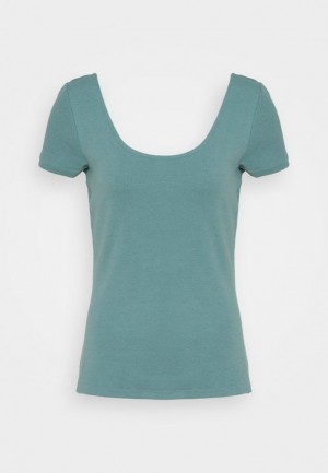 Tricko Anna Field Basic T Shirt Damske Svetlo Modre | 490-DNWOFY
