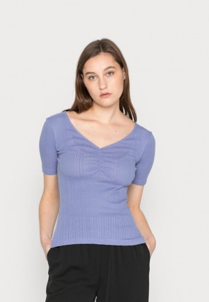 Tricko Anna Field Basic T Shirt Damske Svetlo Modre | 032-NHOCFG