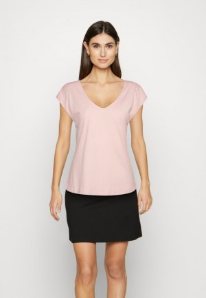 Tricko Anna Field Basic T Shirt Damske Svetlo Ruzove | 837-RBVLYD