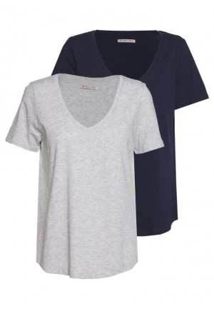 Tricko Anna Field Basic T Shirt Damske Svetlo Siva | 629-AHWLXM