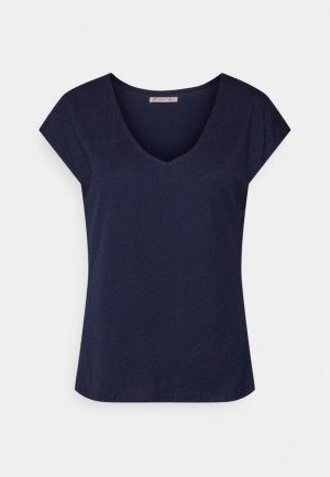 Tricko Anna Field Basic T Shirt Damske Tmavo Modre | 532-MZVCWL