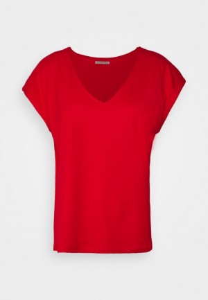 Tricko Anna Field Basic T Shirt Damske Červené | 865-VEPTJW