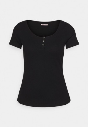 Tricko Anna Field Basic T Shirt Damske Čierne | 549-SXPKLB