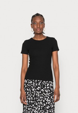 Tricko Anna Field Basic T Shirt Damske Čierne | 482-BJPEAR