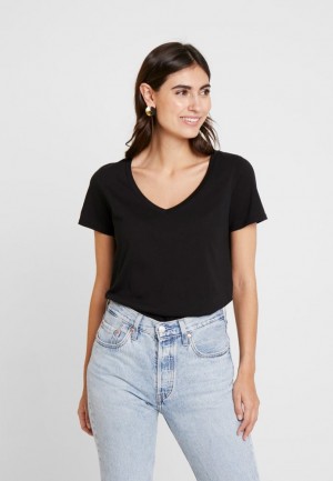 Tricko Anna Field Basic T Shirt Damske Čierne | 471-LRASJF