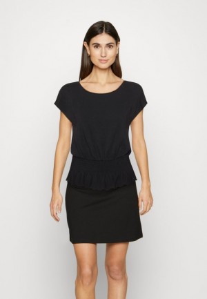 Tricko Anna Field Basic T Shirt Damske Čierne | 406-YEXFKO